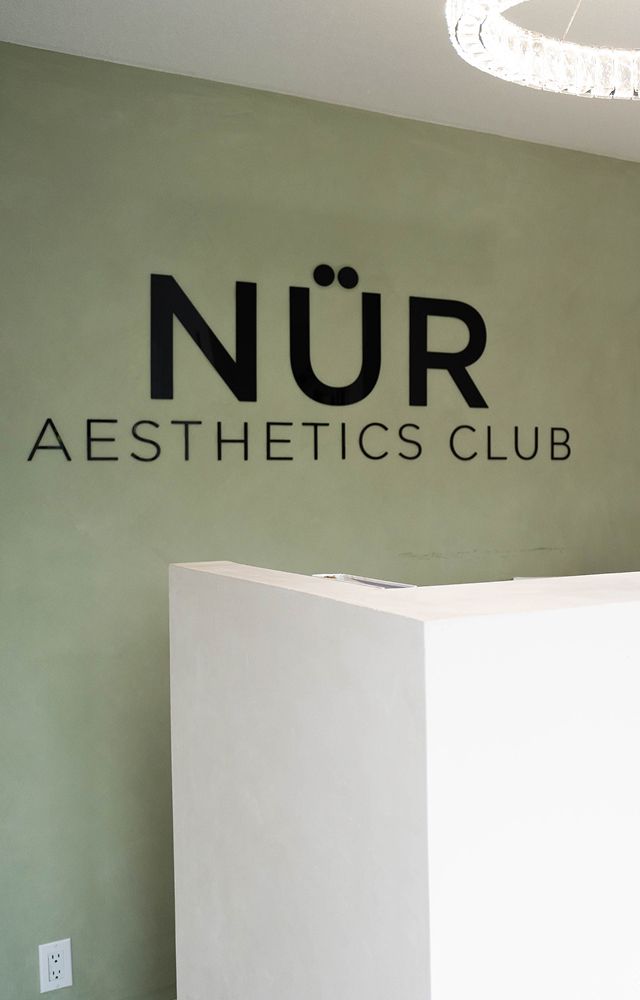 Reception area of Nūr Aesthetics Club.